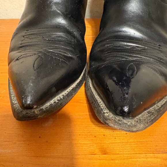 Vintage Nacona Black Leather Western Cowboy Boots Men’s Size 9 - Picture 4 of 14